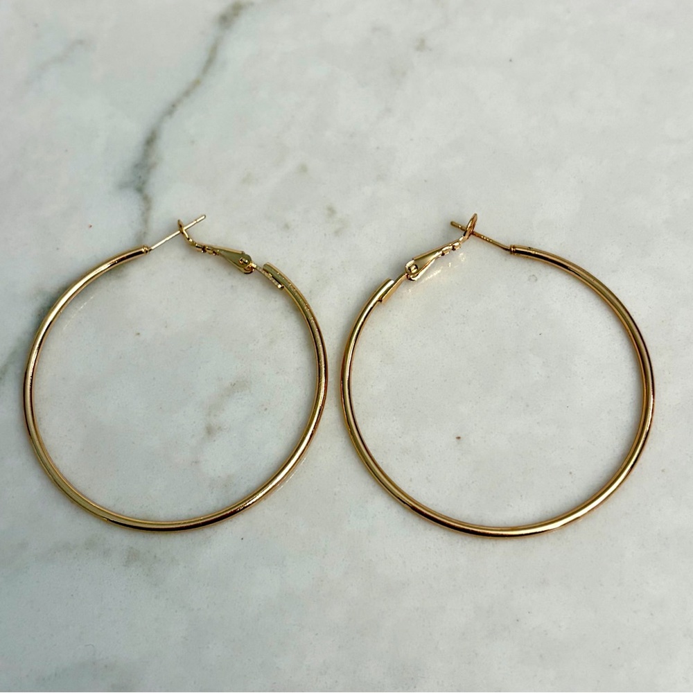Faux Gold Hoop Earrings